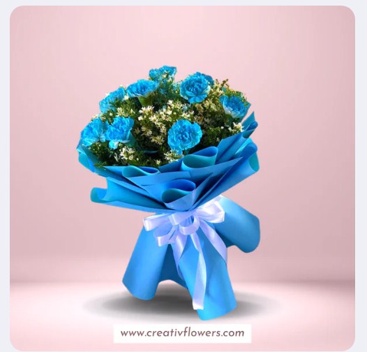 Carnation – Blue Enthusiast Bouquet