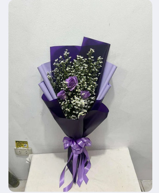 3 stems- purple spray