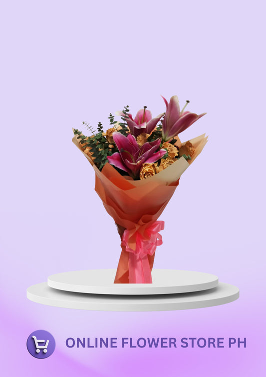 Stargazer bouquet - peachy starry