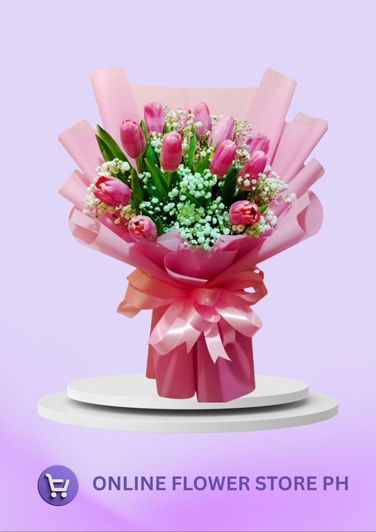 Tulips - 12Fuchsia Pink on blooms