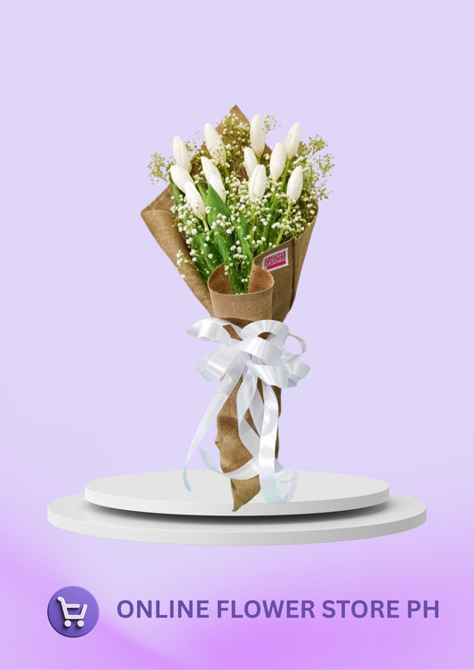 Tulips - 12 White and Pure Tulips