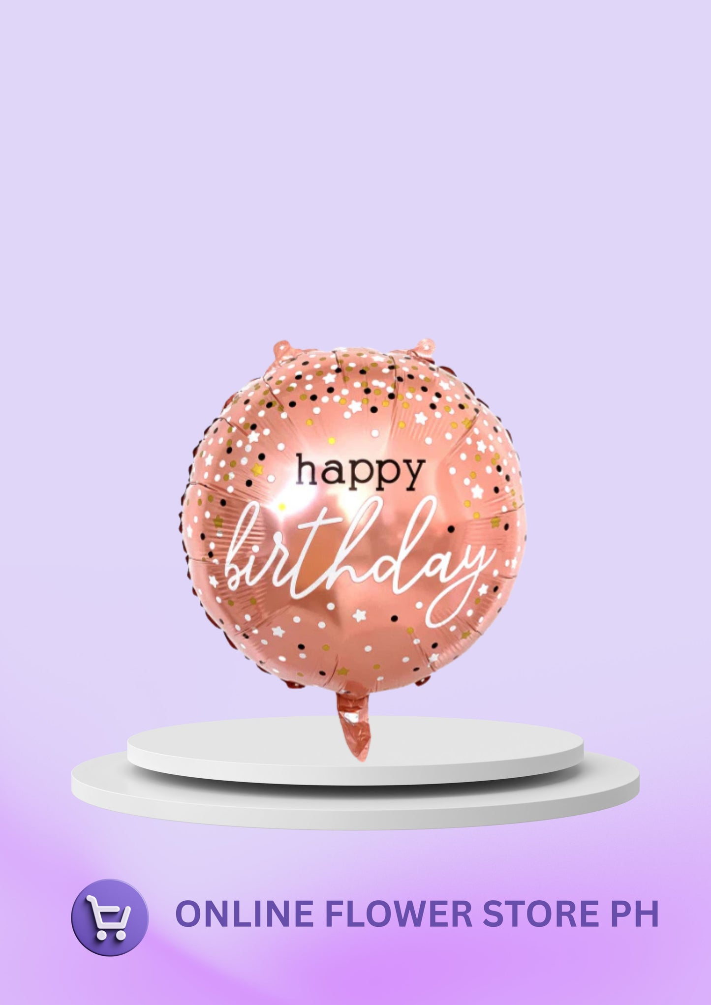 Happy Birthday Peach dotted foil Balloon