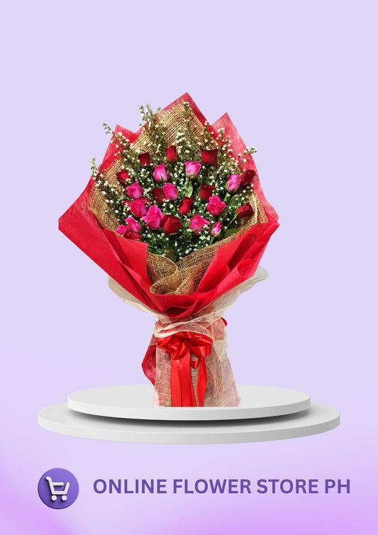 2 Dozen- Red Hot Fuchsia